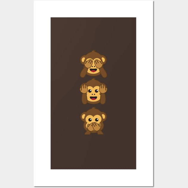 Three Wise Monkeys Shirt | Hear no evil, See no evil, Speak no evil Wall Art by teemaniac